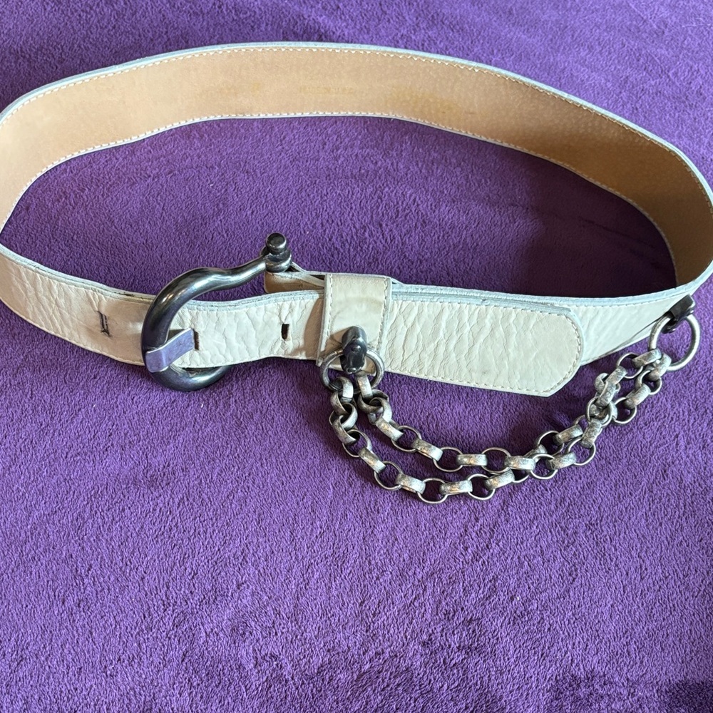 Leather and metal  decorative belt
